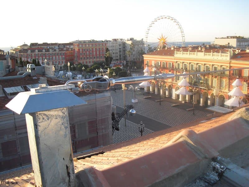 Pose ligne de vie place Massena à Nice
